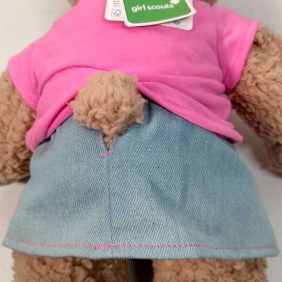 Build A Bear Workshop Bear Girl Scouts Trefoil T Shirt Denim Jean Skirt Set - Picture 10 of 16